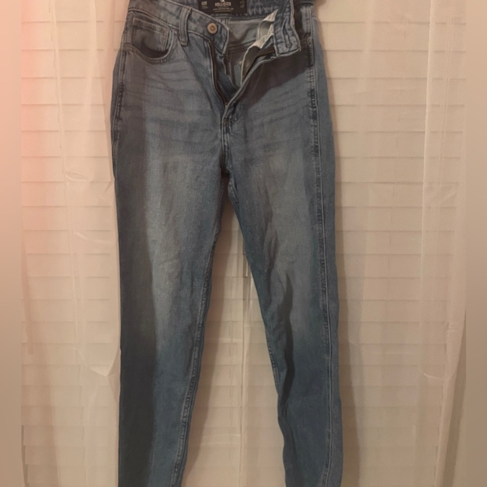 medium blue straight leg jeans